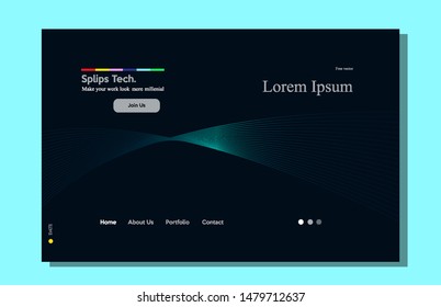 Background Landing page simple nature electro.  template vector.