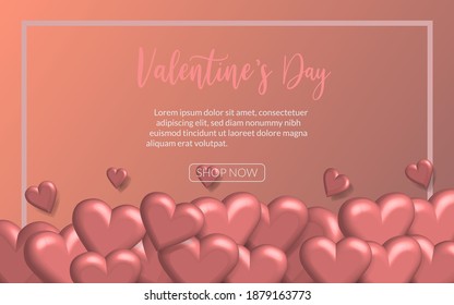 Background landing page valentines day , promotion element banner for your business celebration greeting template happy holiday element illustration