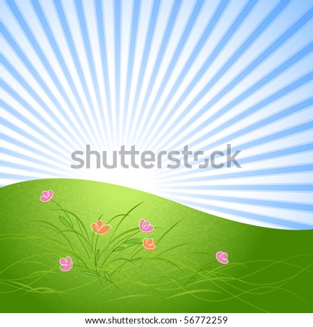 Background with a landscape for design