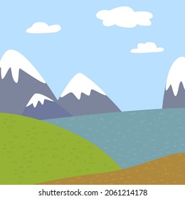 Antecedentes estilo de dibujos animados de montaña
