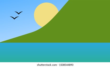 Background of landscape with mountain illustration