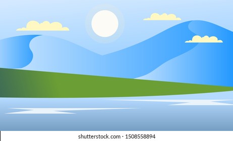 Background of landscape with mountain illustration