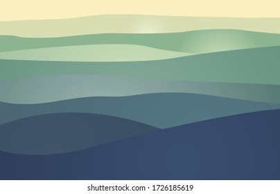 Background landscape mountains and forest  .vector illustration.
