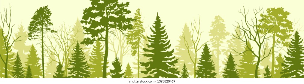 Background with  landscape. Summer forest. Tourism and travelling. Vector flat design