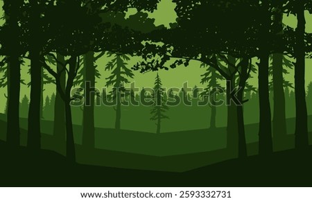 Background with landscape. Summer forest. Tourism and traveling. Vector flat design
