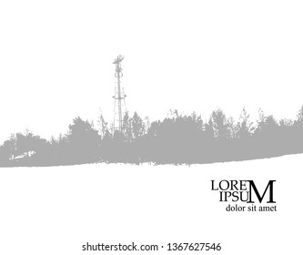 Background landscape. Tree silhouette. Vector