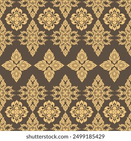 Background lanolin pattern seamless , thai style.  art ornament print.Design for carpet, cover.wallpaper, wrapping, fabric, clothing