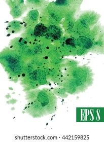 Background with large spots and splashes of watercolor paints.