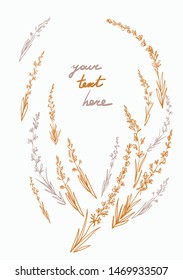 Background with lavender flowers, multicolored