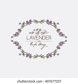 Background with lavender. hand drawn