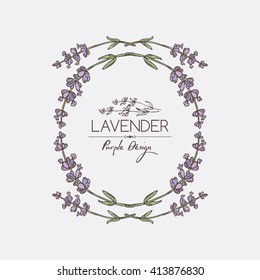 Background with lavender. hand drawn