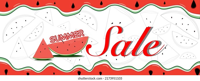 background layout banners design. watermelon banner. Horizontal poster, greeting card, header for website, Summer sale banner
