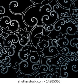 Background leaf pattern swirl vector illustration