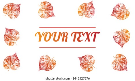 
Background. Leaf prints. Business Cards. Vector.