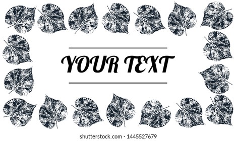 
Background. Leaf prints. Business Cards. Vector.
