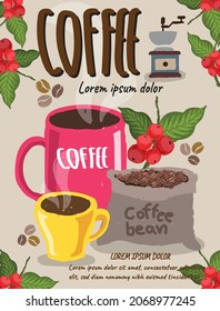 background leaflet coffee poster banner poster and flyer banner  vector illustration design
