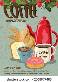 background leaflet coffee poster banner poster and flyer banner  vector illustration design
