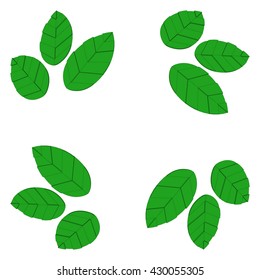 Background with leaves 3d. Vector illustration on a white background.