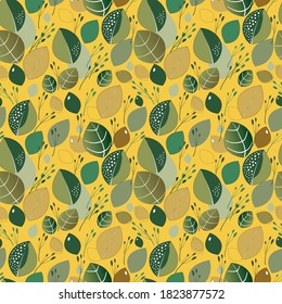 Fondo con hojas. Ilustración vectorial brillante de otoño