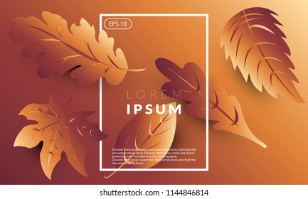 background leaves autumn . simple shapes composition. Eps10 vector. Suitable For Wallpaper  Banner  Card  Book Illustration  Web Landing Page  and Other Related Creative 