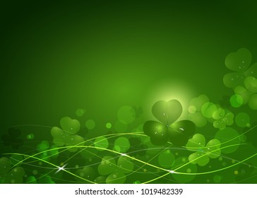 Background from the leaves of the clover to St. Patrick's Day. Vector illustration