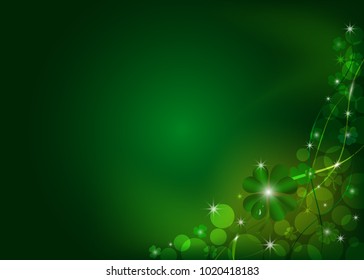 Background from the leaves of the clover to St. Patrick's Day. Vector illustration