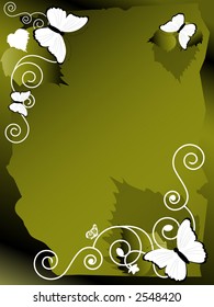 background with leaves and filigree vector