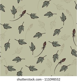 Background with leaves and flowers