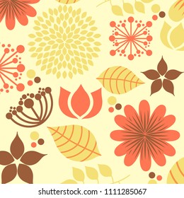 Background with leaves and flowers
