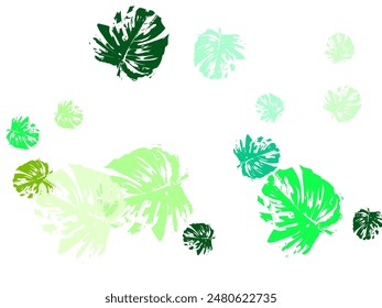 background of leaves fluttering in the wind vector illustration Monochrome artistic floral collection.