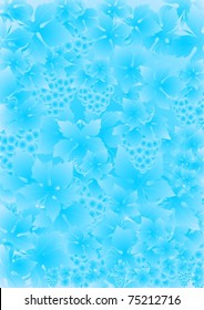 Background of leaves and fruit of grapes