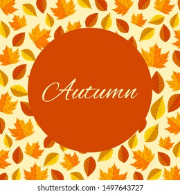 Background with leaves for greeting cards autumn theme