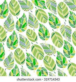 background with leaves.  leaf vector illustration. green leaves