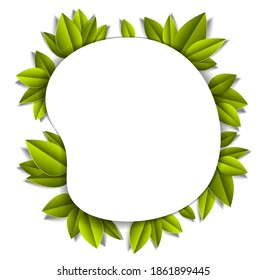 Fondo con estilo de corte de hojas de papel, espacio de copia para texto, ilustración vectorial floral. Aniversario o tarjeta de saludo.