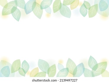 Background of leaves shining through sunbeams