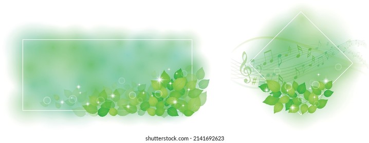 Background of leaves shining through sunbeams