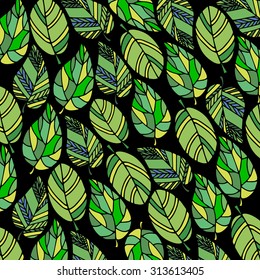 background of leaves. vector design nature green leaves