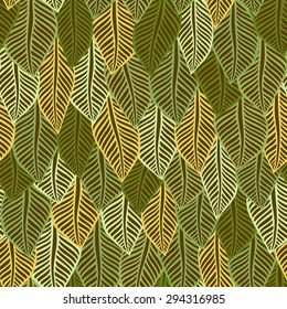 Background of leaves. Vector pattern.