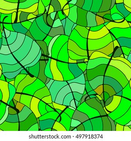 Background with leaves. Vector pattern.