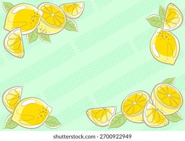 Background lemon leaf freehand Leaf background. Leaf nature style with space for text - design for  background social media, postcards, poster, business card, flyer, brochure other.