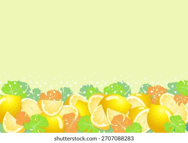 Hintergrund Zitronenblatt freihändig Blatt Hintergrund. Blatt-Natur-Stil mit Platz für Text - Design für Hintergrund Social Media, Postkarten, Poster, Visitenkarte, Flyer, Broschüre andere.