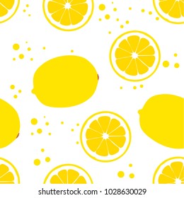 Background with lemons. Juicy yellow lemons. Vector lemons. Fresh fruit. Citrus. Textile sample.