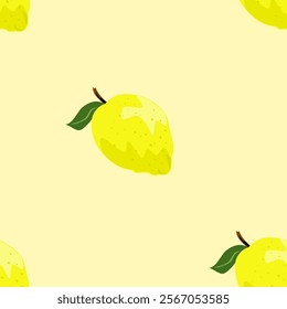 Background with lemons. Juicy yellow lemons. Vector lemons. Fresh fruit. Citrus. Textile sample. Sliced lemon. Seamless pattern with lemons.