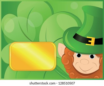 background with leprechaun or gnome on patrick day