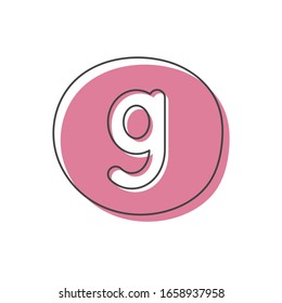 Background with a letter from the English alphabet. Card from a set for children's development and education. Vector illustration.