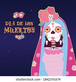 Background , Letters With Dia de los muertos means The Day of the Dead