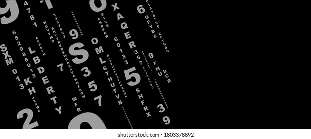 background with letters and numbers in rhythmic dimensions.