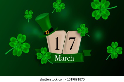 background with letters on the subject of holiday, happy St. Patrick day. green card.