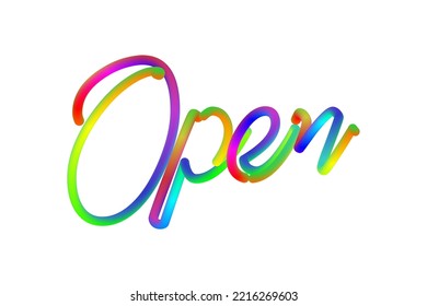 Background with the letters open. 3D effect style. Vector illustration