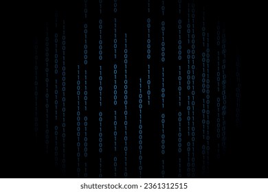 Background with letters shining in the dark with the image of a computer space.